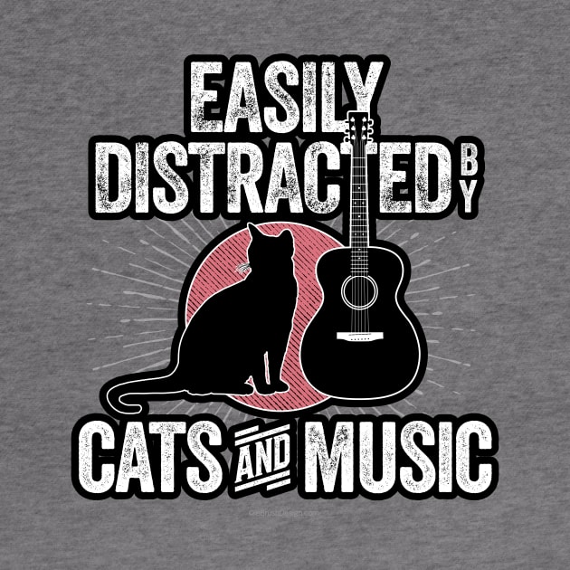 Easily Distracted by Cats and Music by eBrushDesign